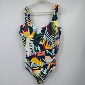 Jantzen Glamour One-Piece with Adjustable Straps Tropical Utopia Woman’s size 28